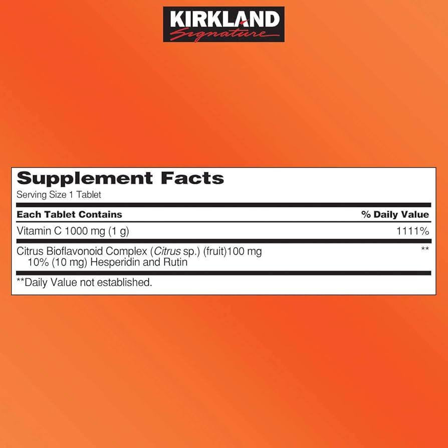 Kirkland vitamin c 1000 mg
500 tablets