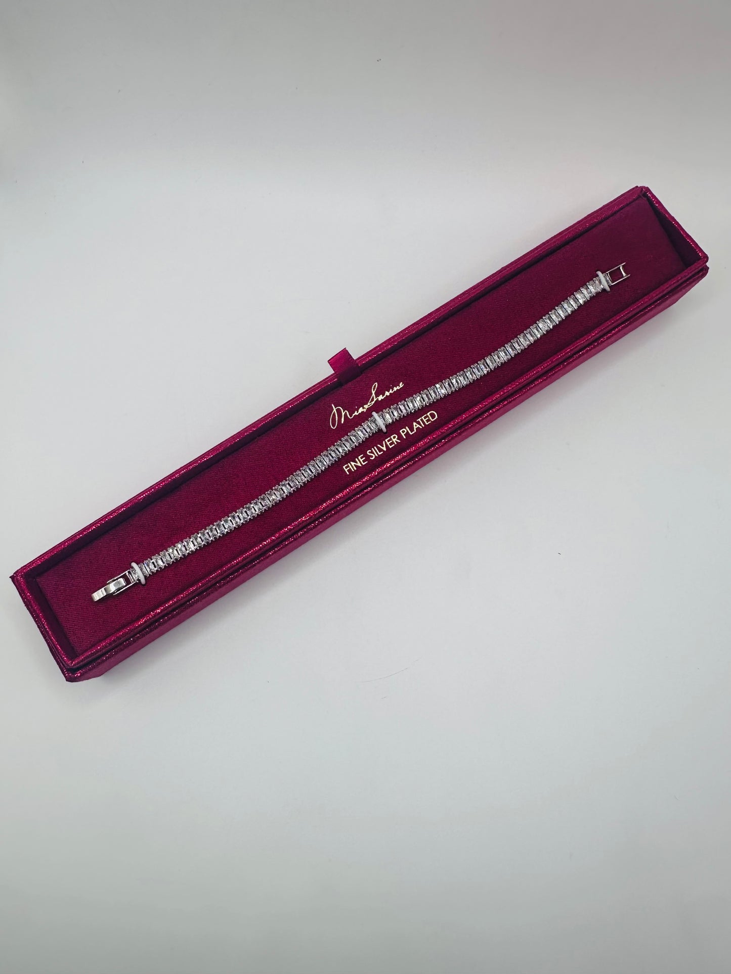 Miax Sarine fine silver plated tennis bracelet