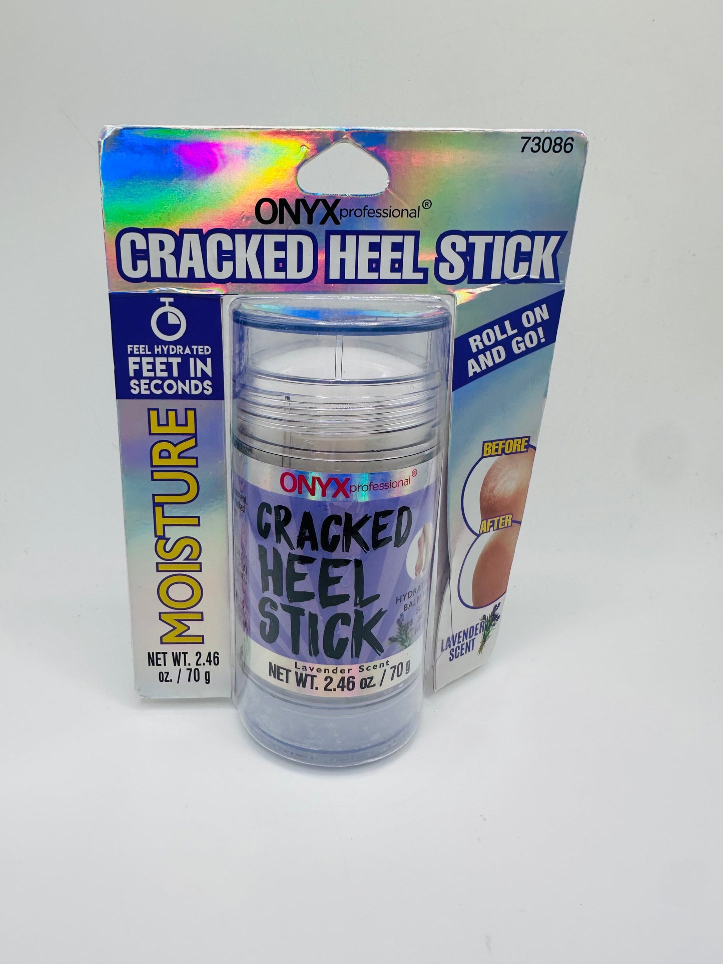 Onyx Professional Cracked Heel Stick, a moisturizing heel balm designed to treat dry and cracked heels