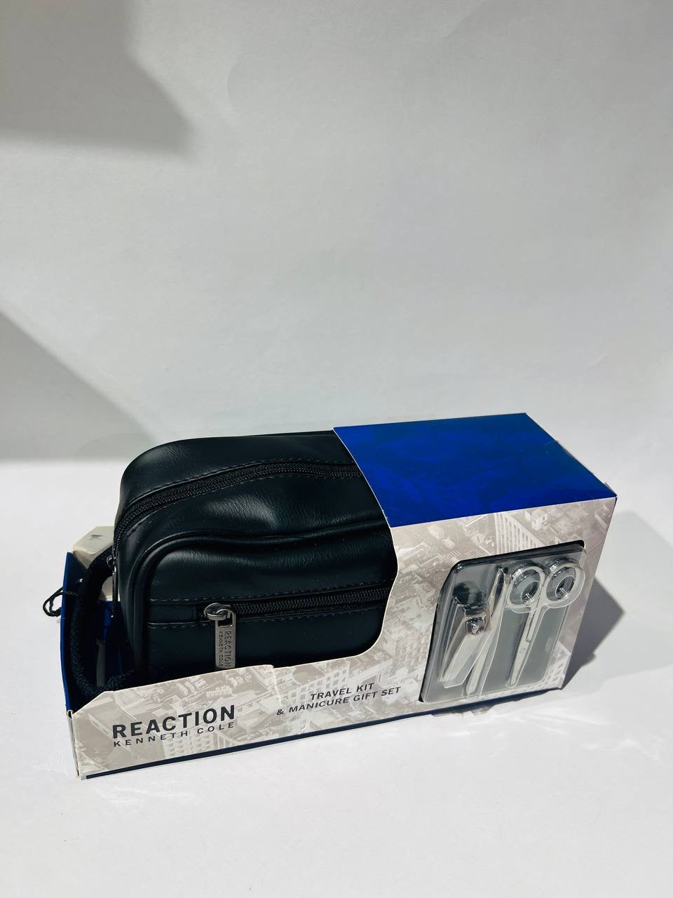 Kenneth Cole Reaction Men's Toiletry Travel Kit with a 3-Piece Manicure Set