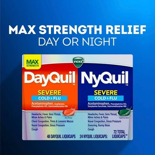Vicks DayQuil and NyQuil SEVERE Cold & Flu set