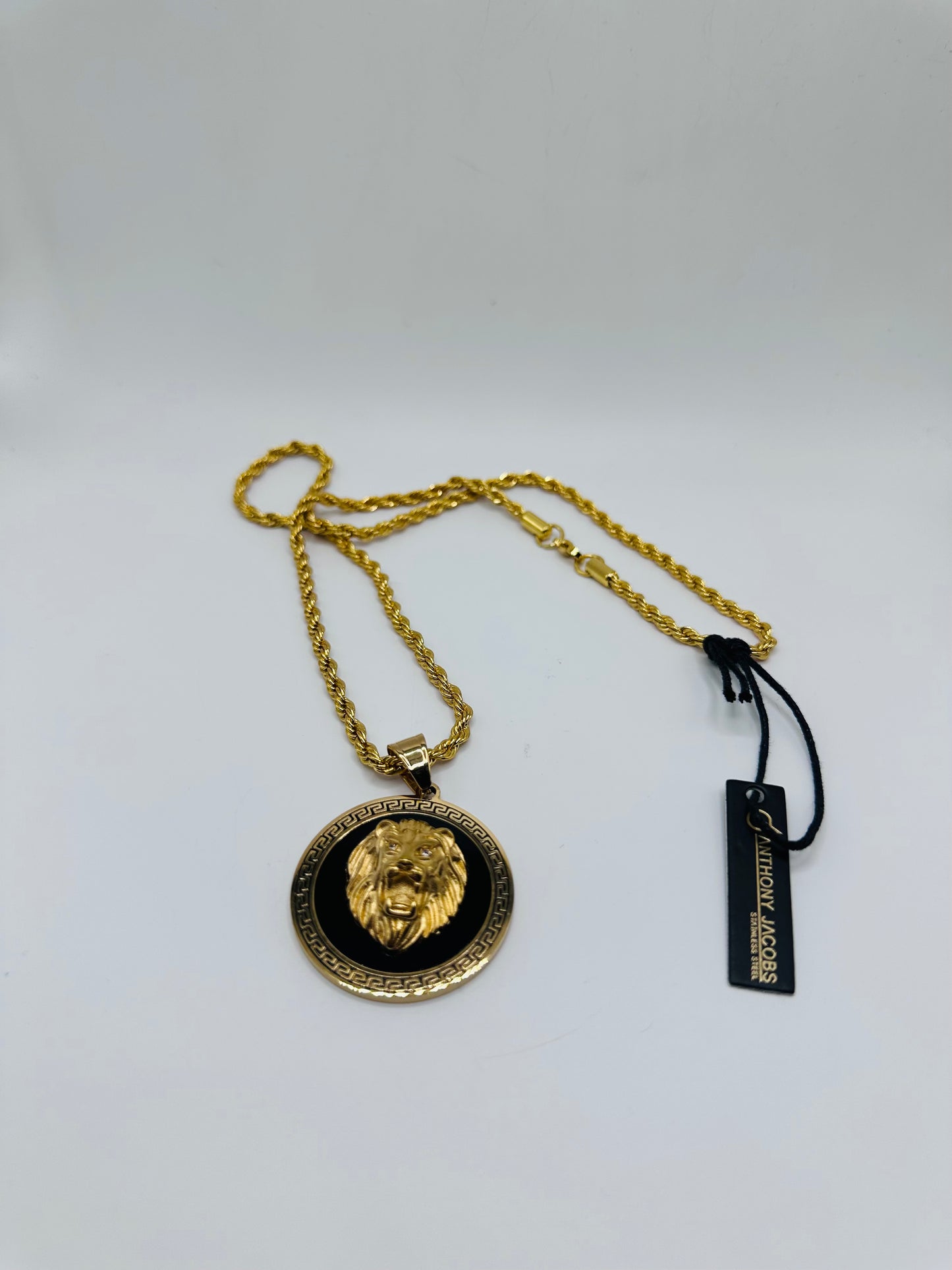Anthony Jacobs 18K Goldplated Stainless Steel, Enamel & Simulated Diamond Lion Head Pendant Necklace