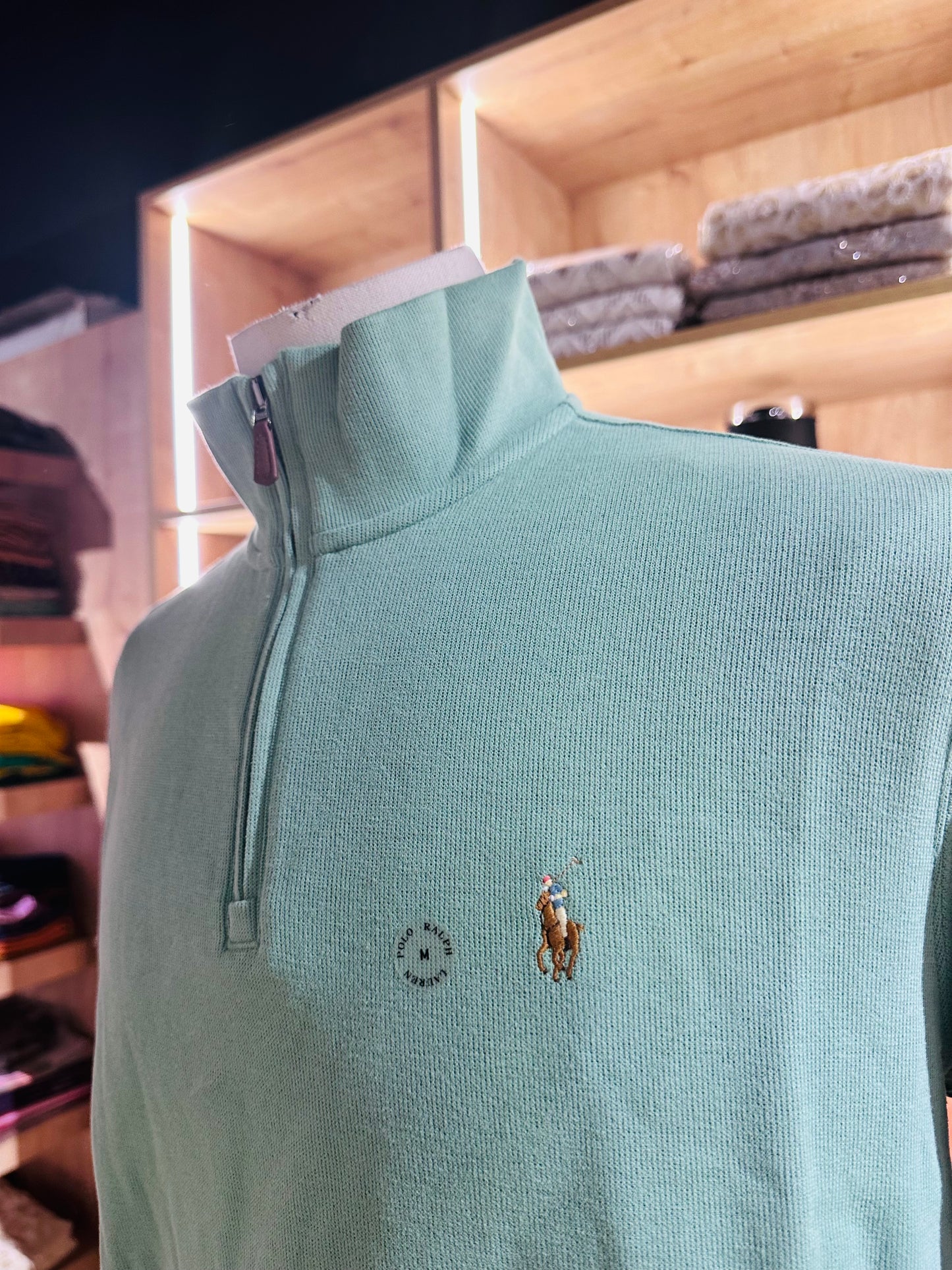 Polo Ralph Lauren cotton quarter-zip sweater size medium