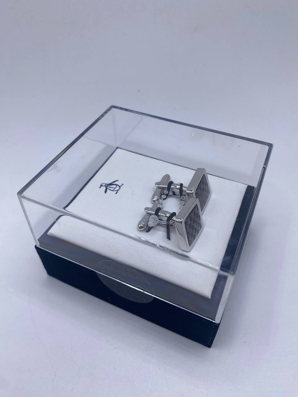 An original penguin Checkerboard Cufflinks In Grey