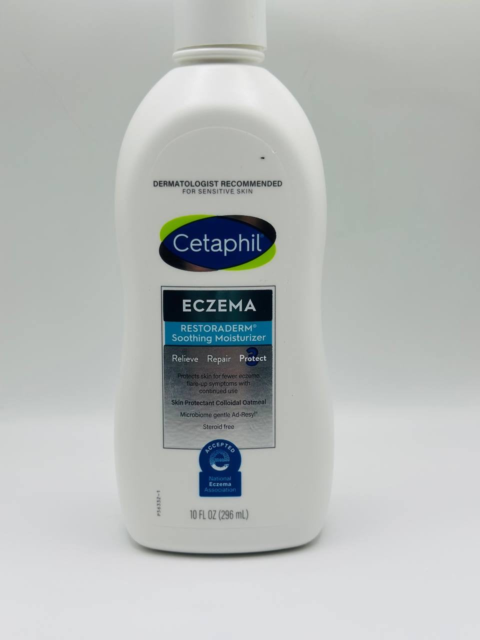 Cetaphil Eczema Restoraderm Soothing Moisturizer, a daily use lotion designed for sensitive, eczema-prone skin