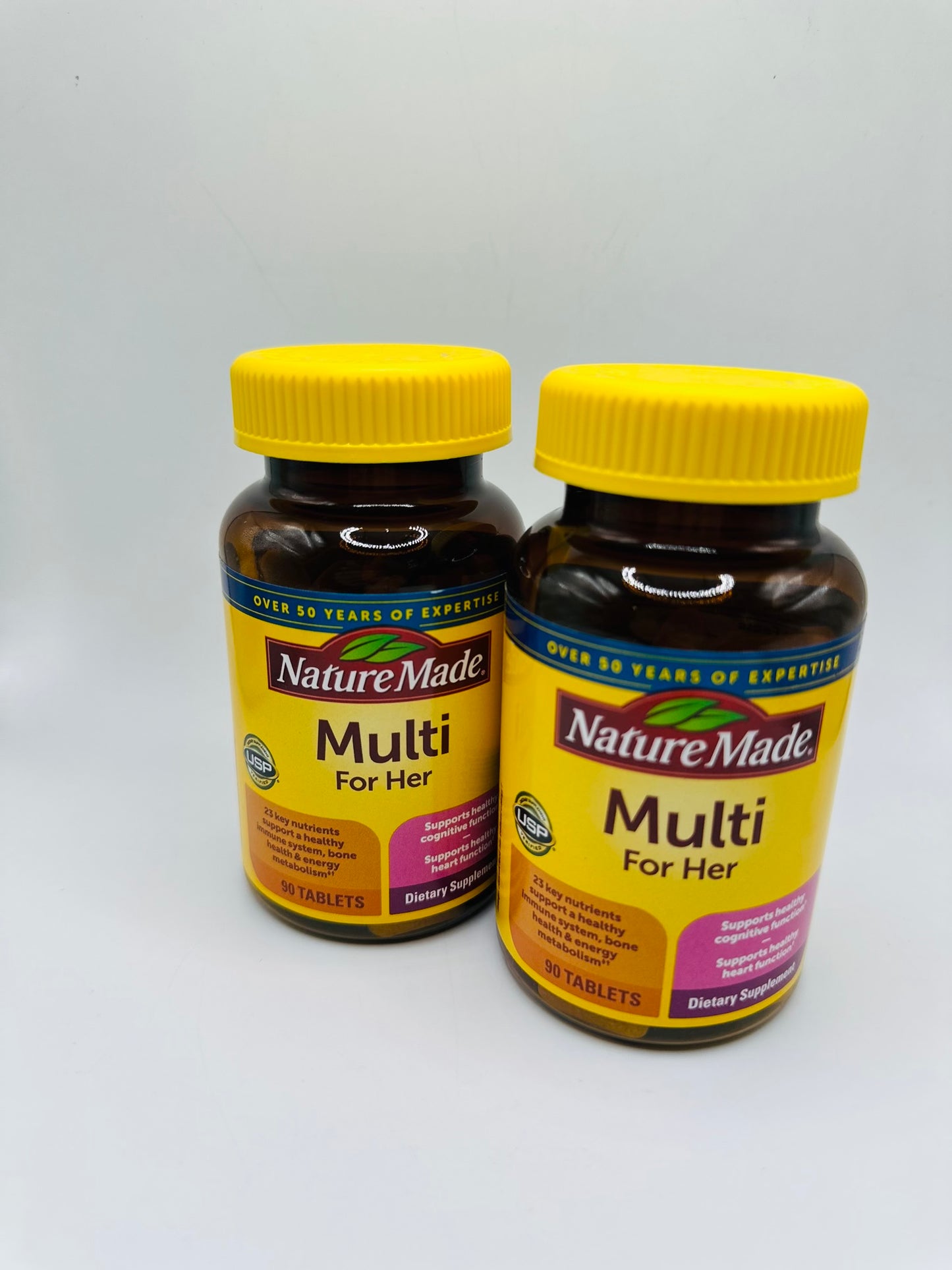 Nature Made Multi For Her support a healthy immune system, bone health, energy metabolism, healthy cognitive function, and heart function