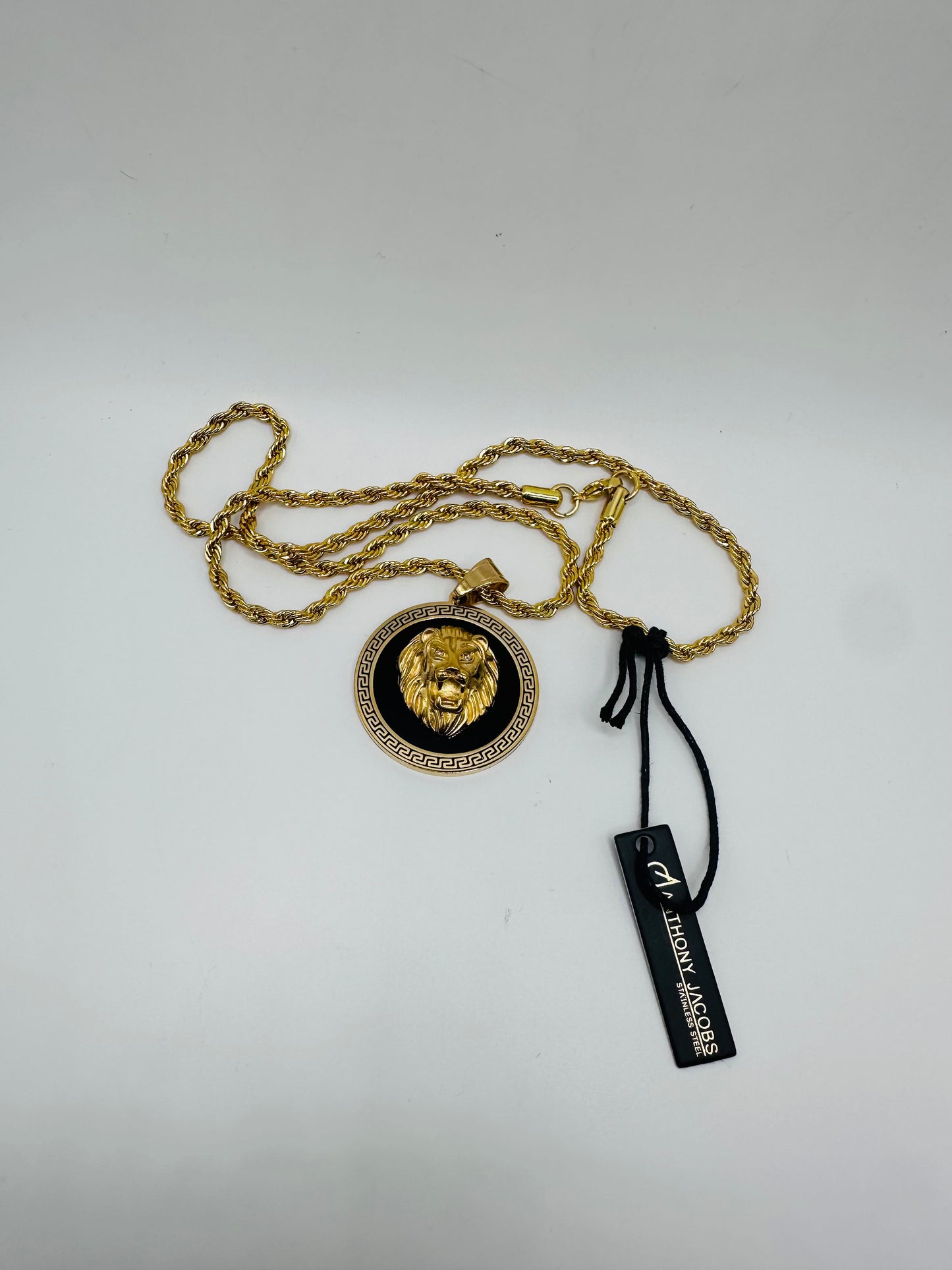 Anthony Jacobs 18K Goldplated Stainless Steel, Enamel & Simulated Diamond Lion Head Pendant Necklace