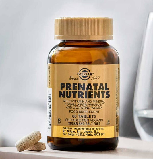Solgar Prenatal Nutrients, a multivitamin and mineral formula for pregnant and lactating women 60 tablets