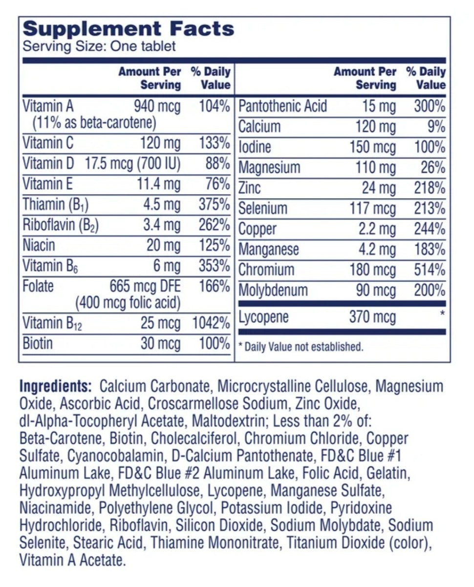 One A Day Men's 50+ Multivitamin Multimineral Supplement 300 Tablets