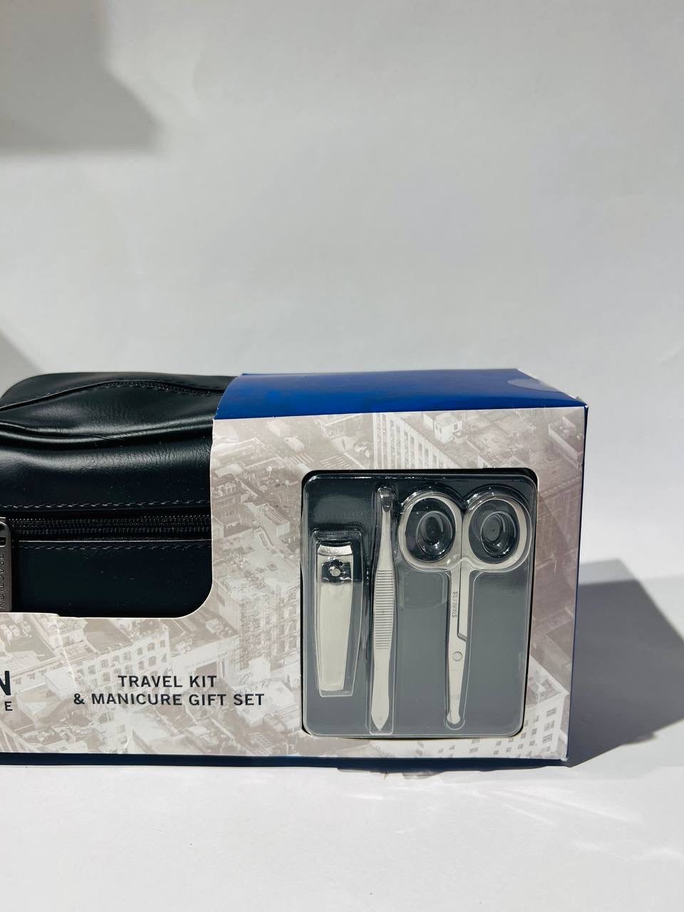 Kenneth Cole Reaction Men's Toiletry Travel Kit with a 3-Piece Manicure Set