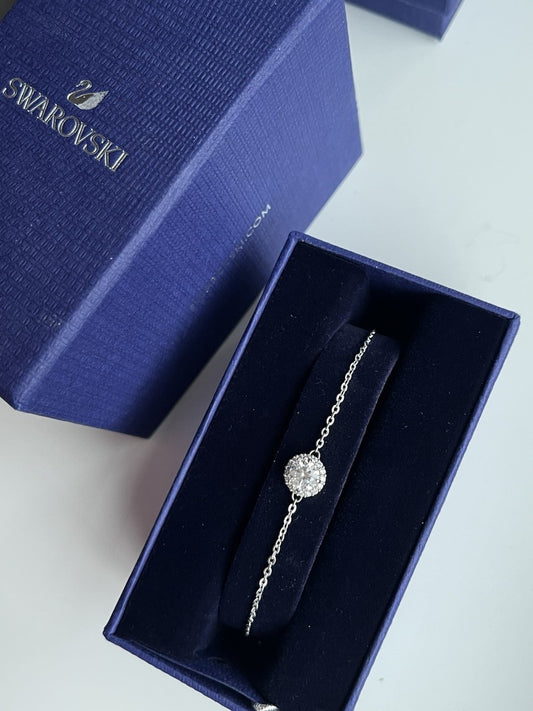 Swarovski Angelic Round rhodium-plated bracelet