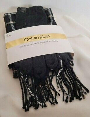 Calvin Klein scarf & touch gloves set