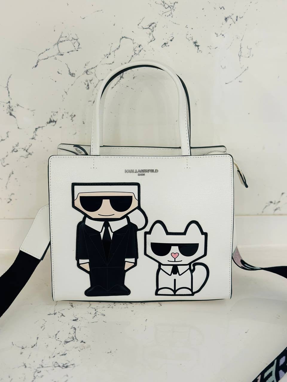 karl lagerfeld bag white