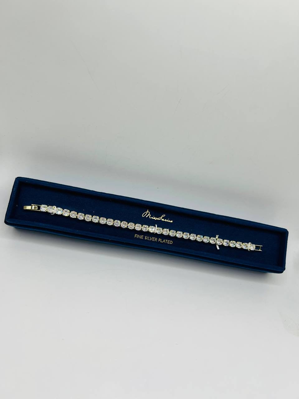Mia Sarine Fine Silver Plated Tennis Bracelet with sparkling CZ stones