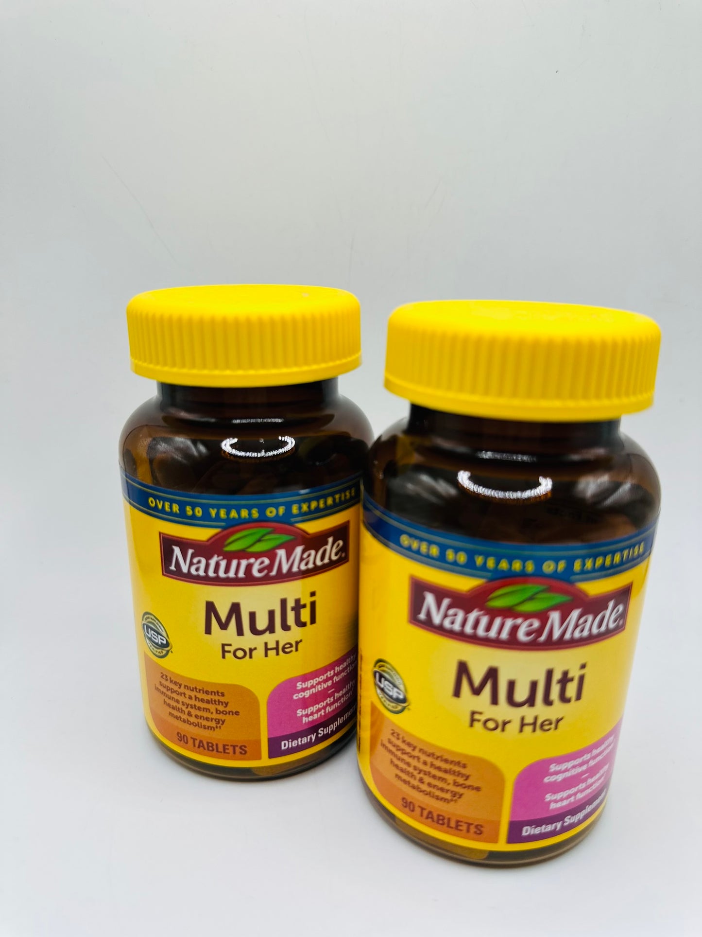 Nature Made Multi For Her support a healthy immune system, bone health, energy metabolism, healthy cognitive function, and heart function