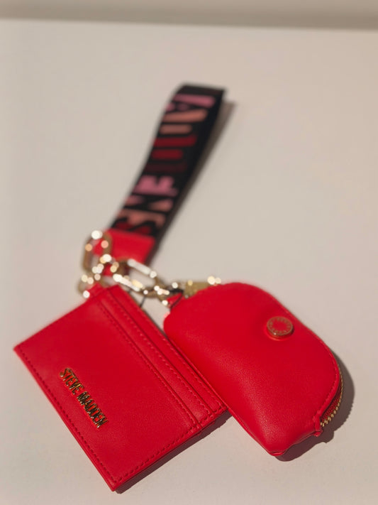 Steve Madden card holder and key chain