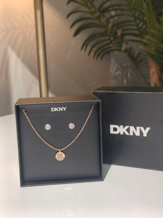 DKNY earrings & necklace set