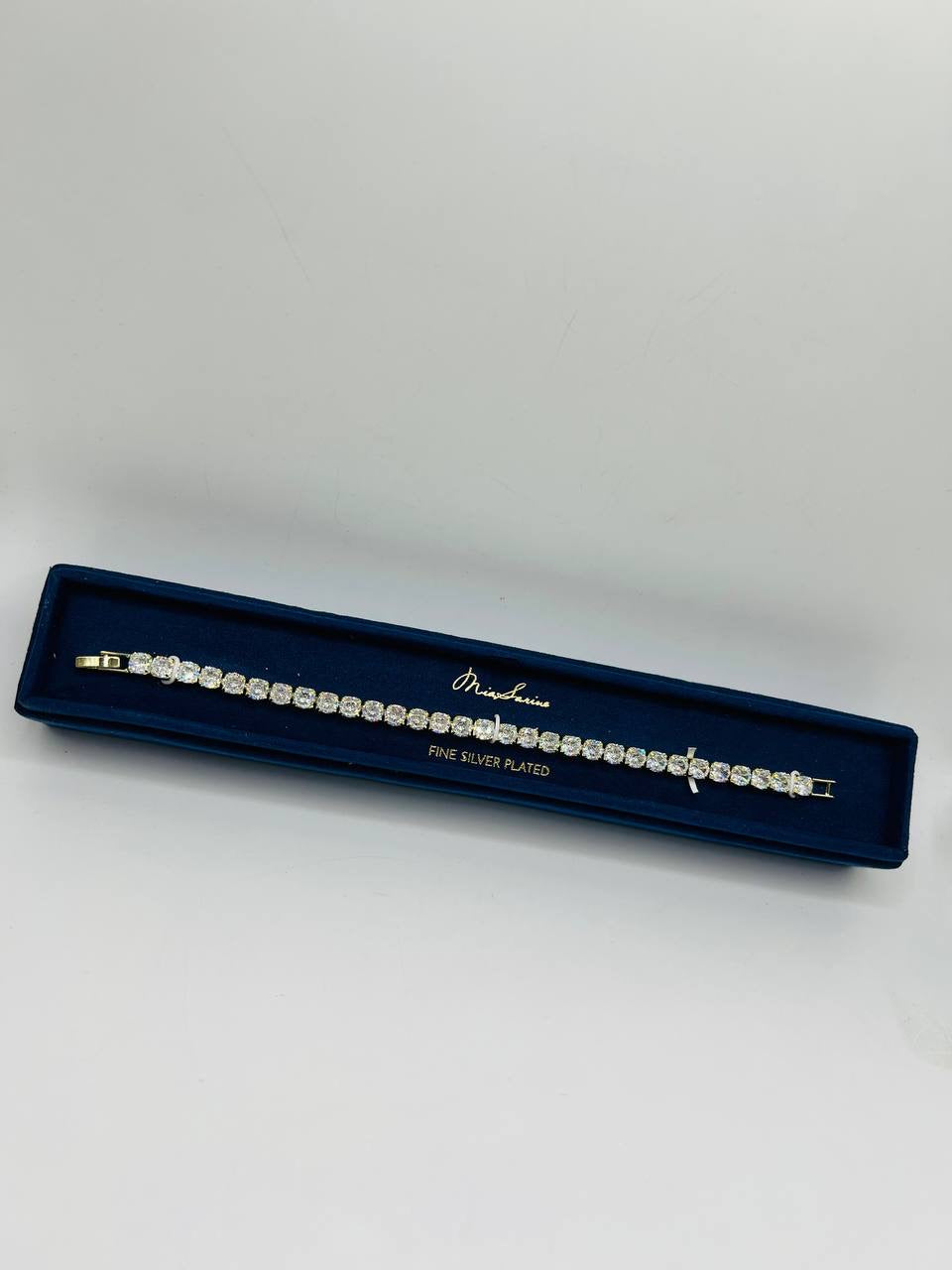 Mia Sarine Fine Silver Plated Tennis Bracelet with sparkling CZ stones