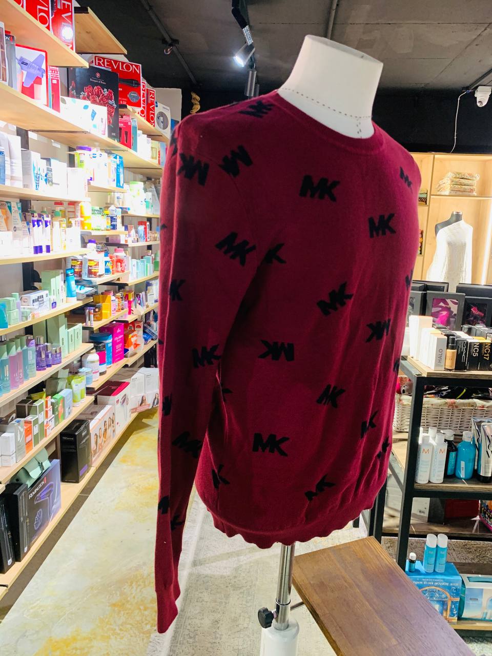 Michael kors maroon print sweater