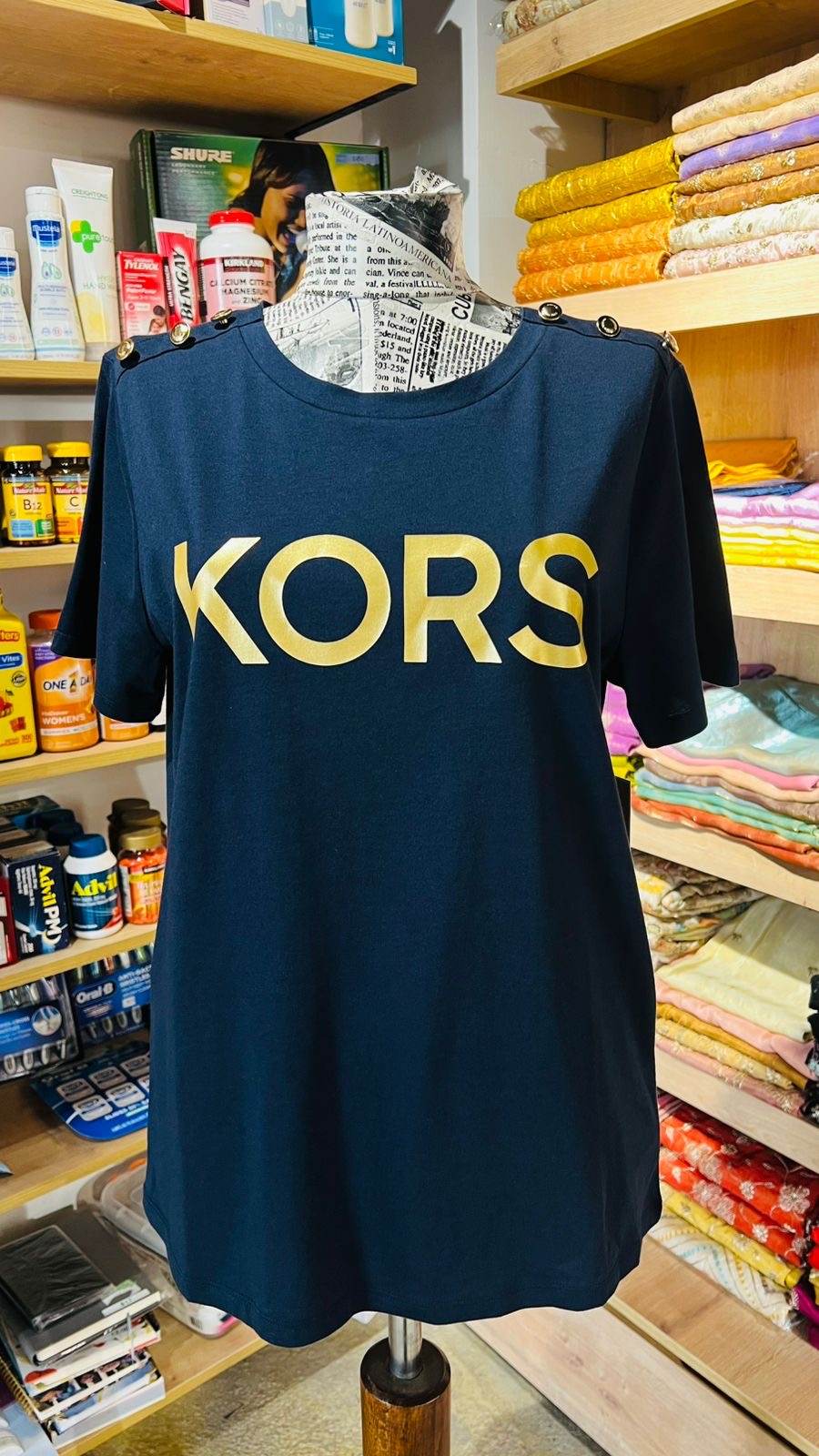 Michael kors shirt medium with buttons on shoulder