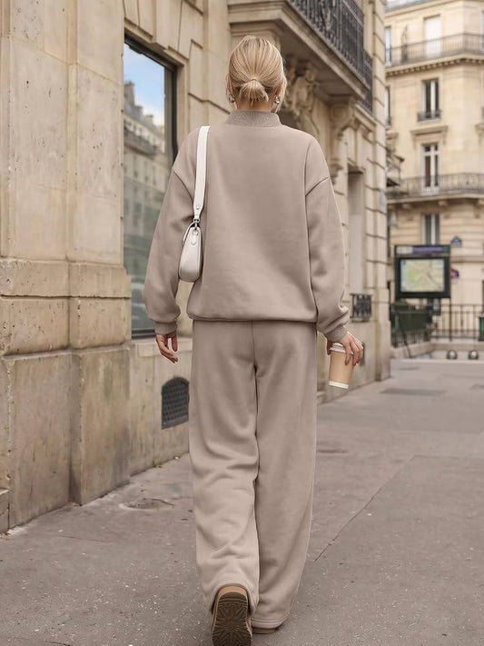 Trendy Queen Women's Mock Neck 2 Piece Sweat Sets Sweatsuits Fall Outfits