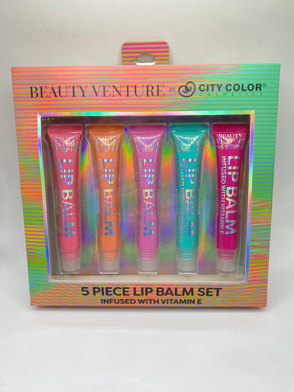 Beauty Venture by City Color Cosmetics 5 Piece Lip Balm Set Infused with Vitamin E