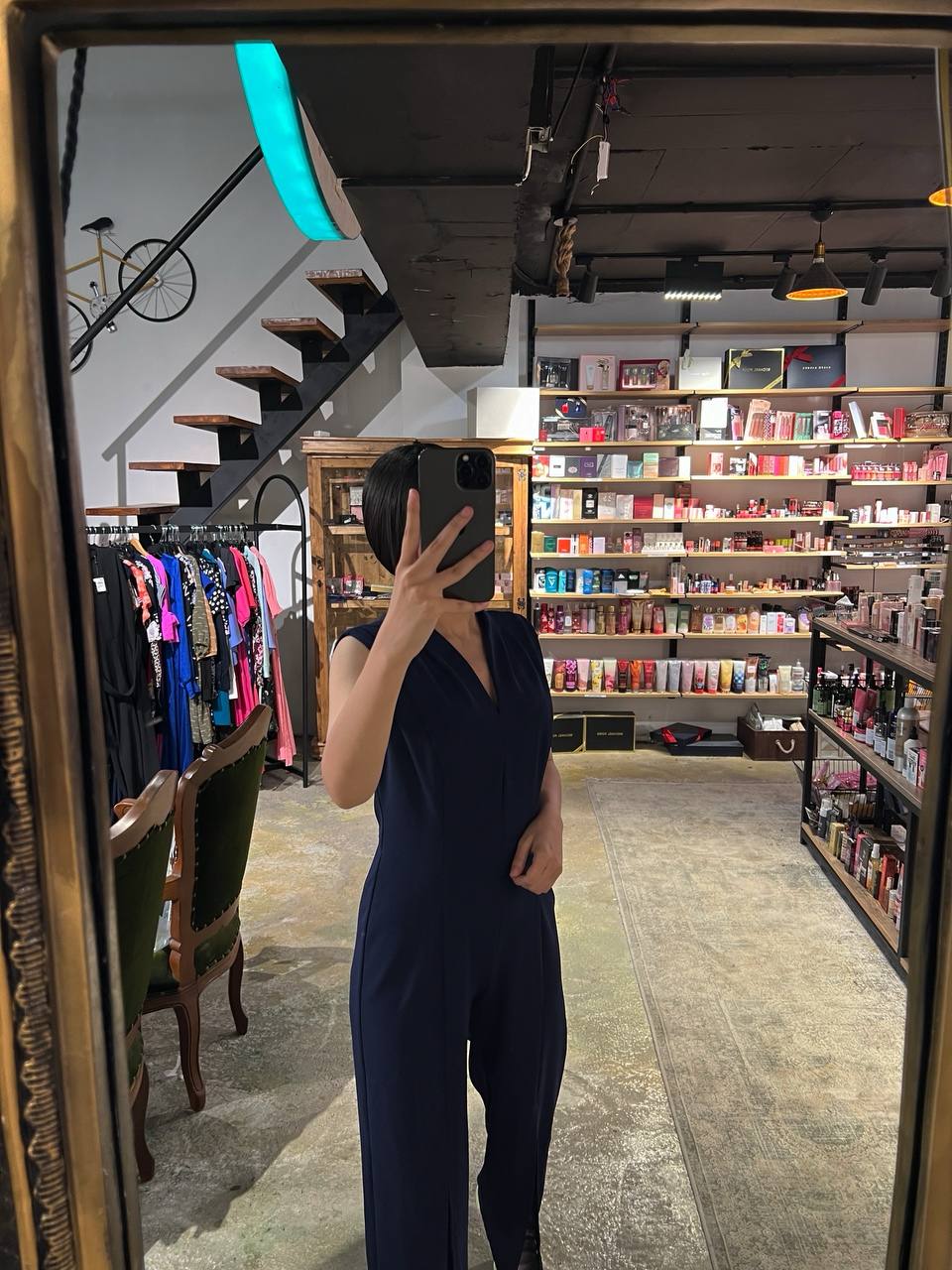 Connected apparel jumpsuit