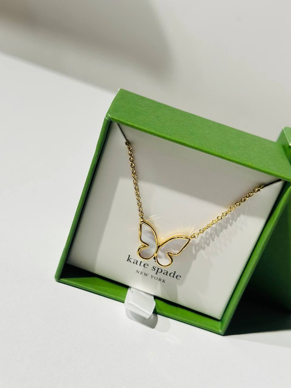 Kate Spade New York All A Flutter mother-of-pearl butterfly pendant necklace