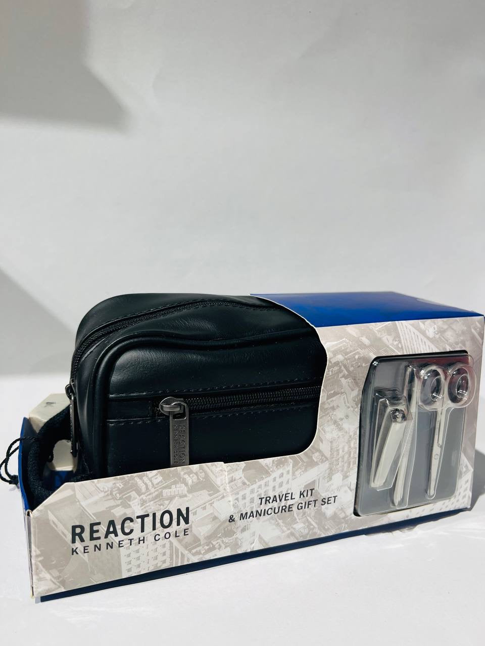 Kenneth Cole Reaction Men's Toiletry Travel Kit with a 3-Piece Manicure Set