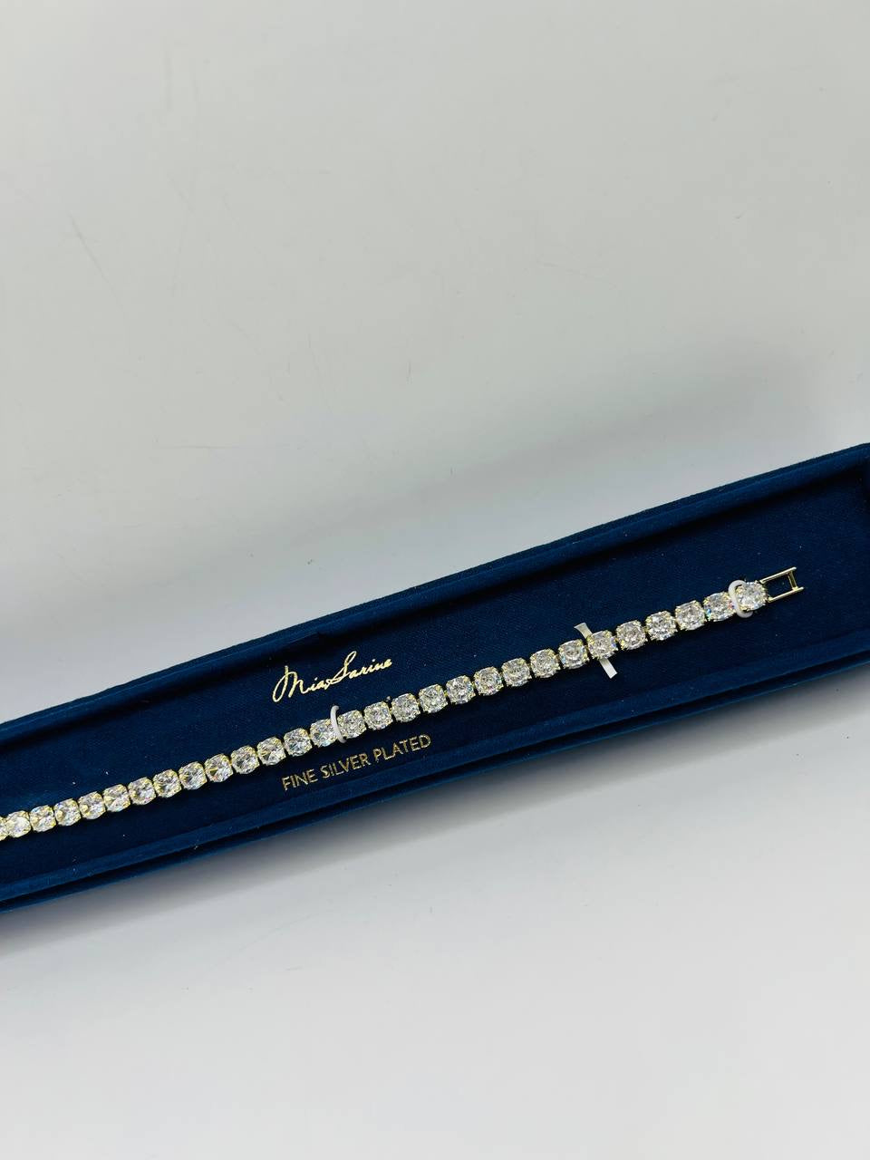 Mia Sarine Fine Silver Plated Tennis Bracelet with sparkling CZ stones