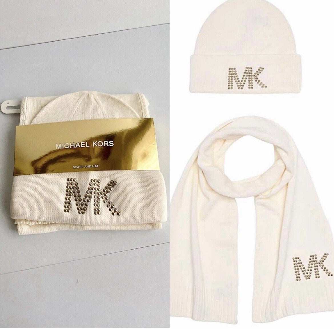 Michael kors scarf and hat set