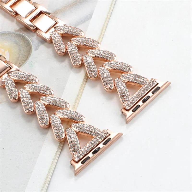 Royal tech Rose gold herringbone compatible with Apple Watch 38mm/40mm / 41 mm