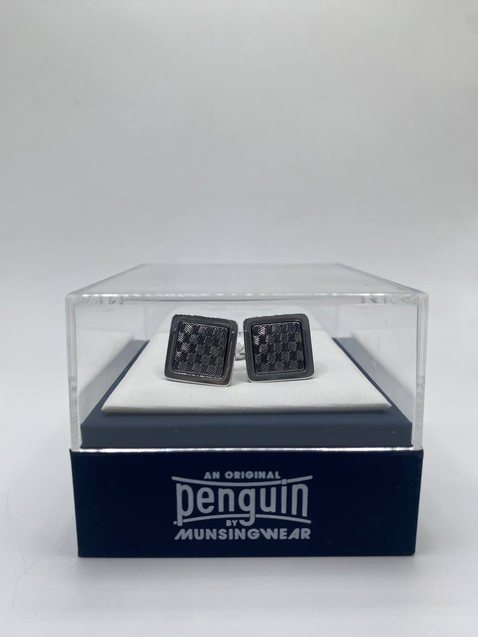 An original penguin Checkerboard Cufflinks In Grey