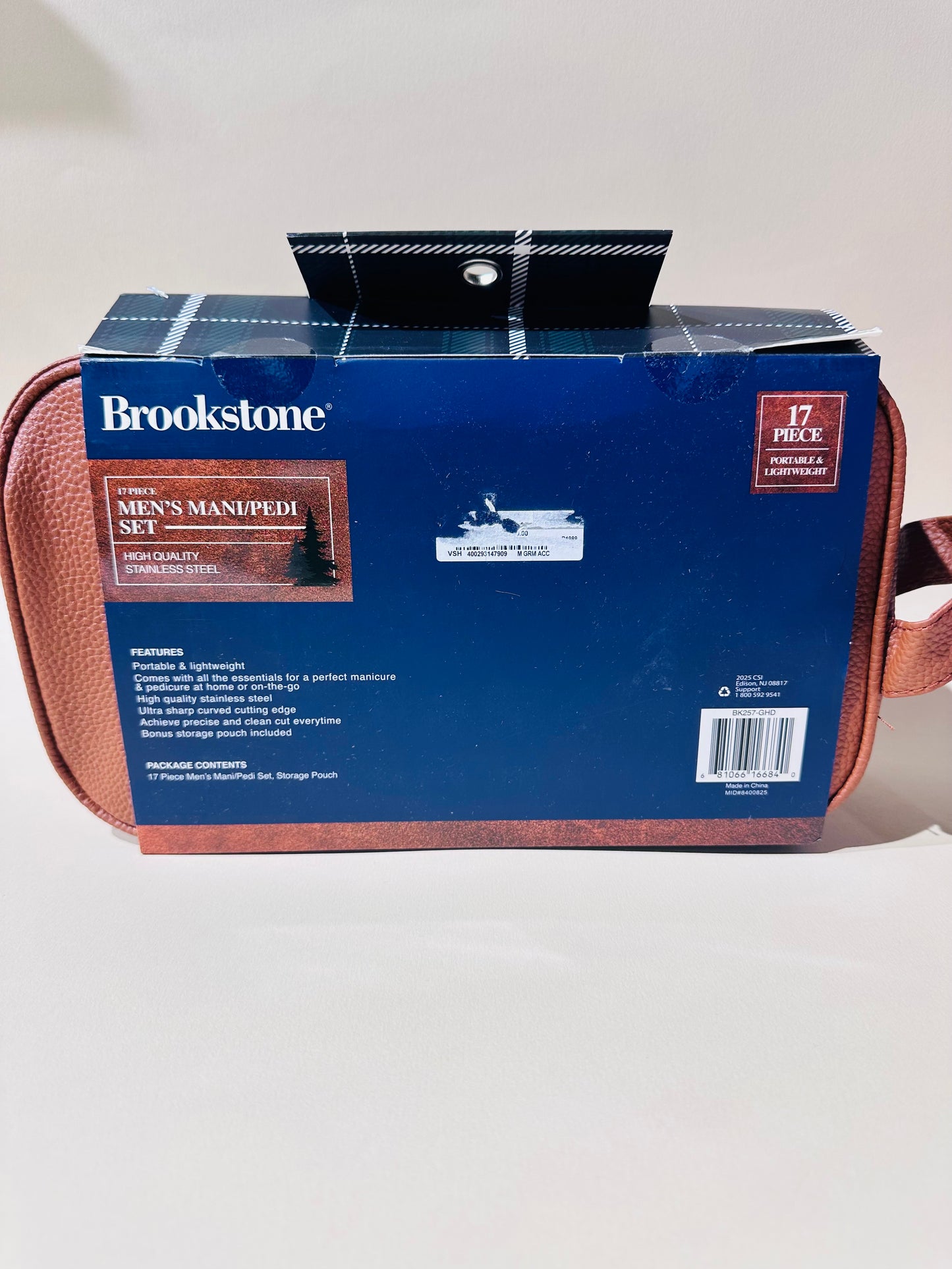 Brookstone 17-piece portable men's manicure and pedicure set