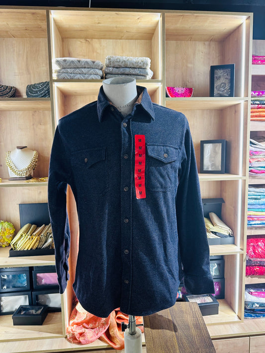 Jachs Men's Wool Blend Sherpa Lined Flannel Shirt Jacket