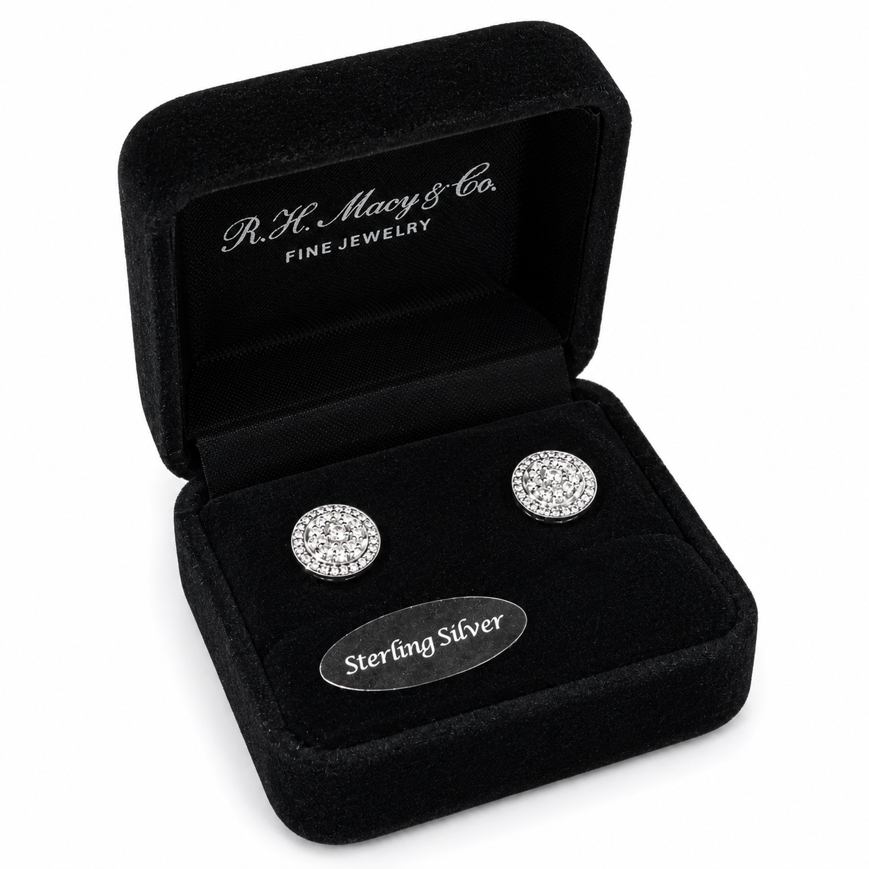 R.H. Macy & Co. diamond cluster or multi-halo round stud earrings