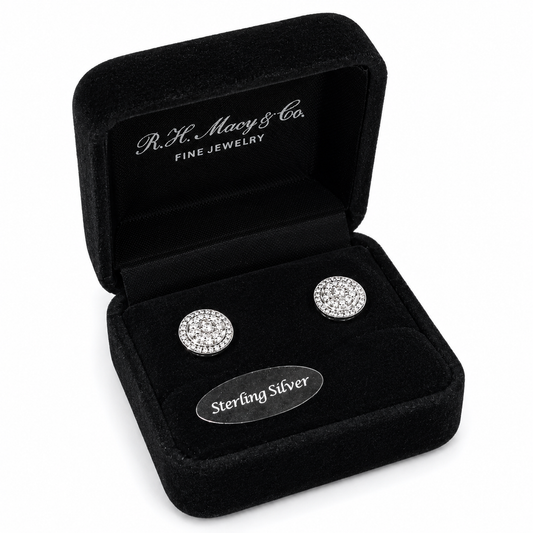 R.H. Macy & Co. diamond cluster or multi-halo round stud earrings