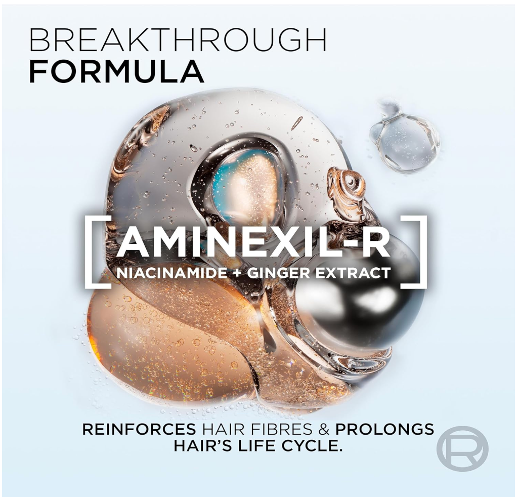 L'Oreal Paris Elvive Growth Booster Scalp Serum, Anti Hair Loss Scalp Treatment, with Aminexil, Nianimacide and Ginger Extract, Reduces Hair Loss