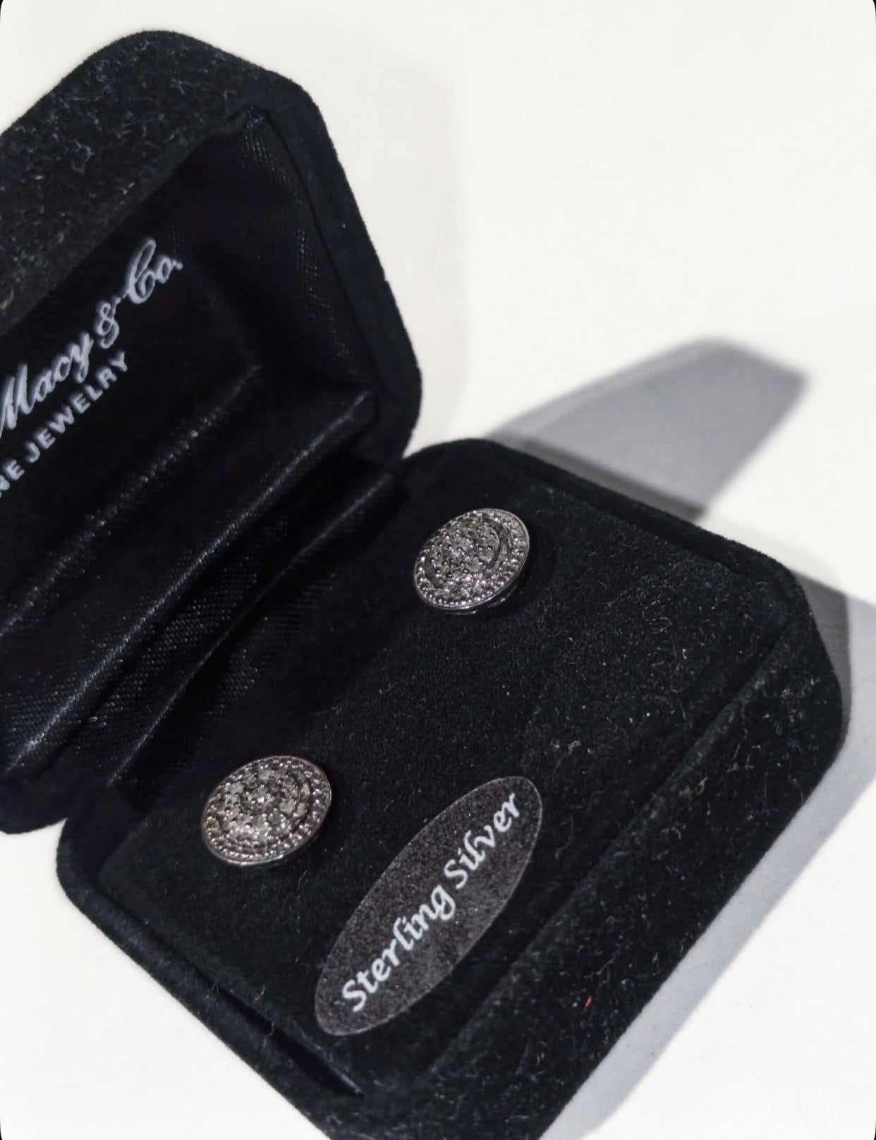 R.H. Macy & Co. diamond cluster or multi-halo round stud earrings