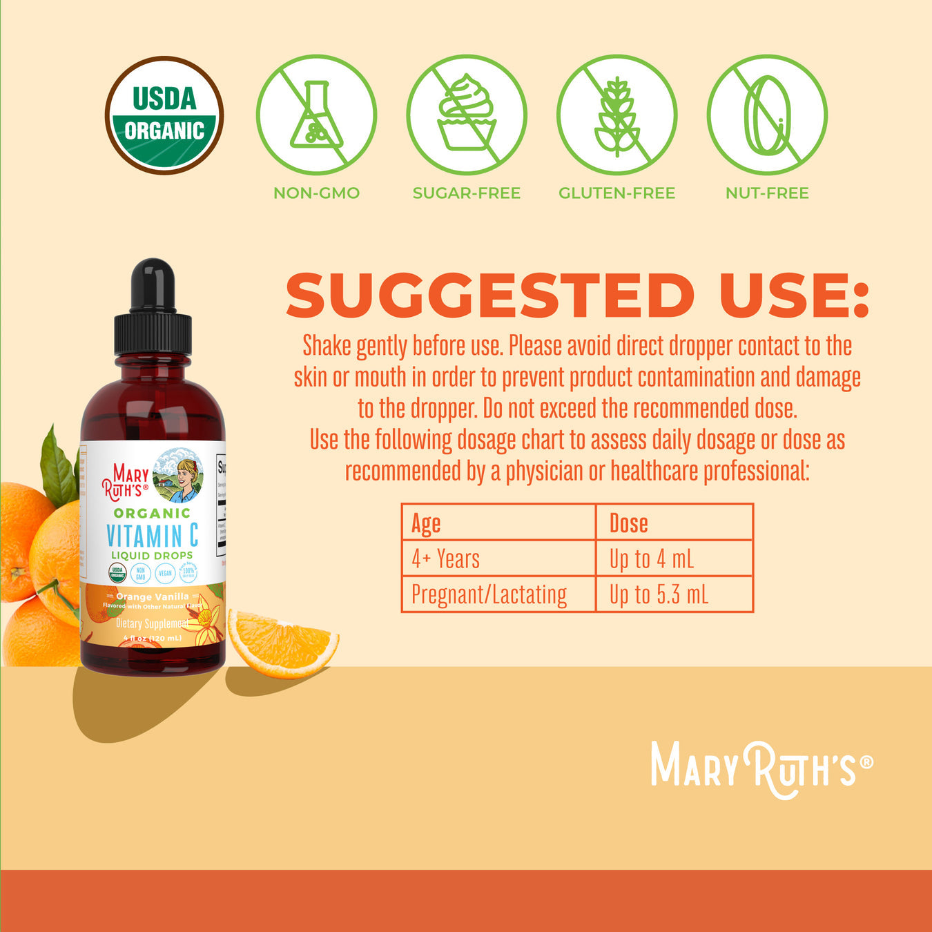 MaryRuth’s Organic Vitamin C Liquid Drops (120 mL / 4 fl.oz)