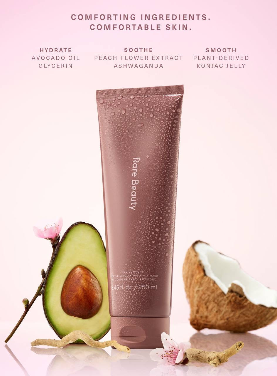 Rare beauty find comfort gentle exfoliating body wash  
250 ml / 8.45 fl.oz