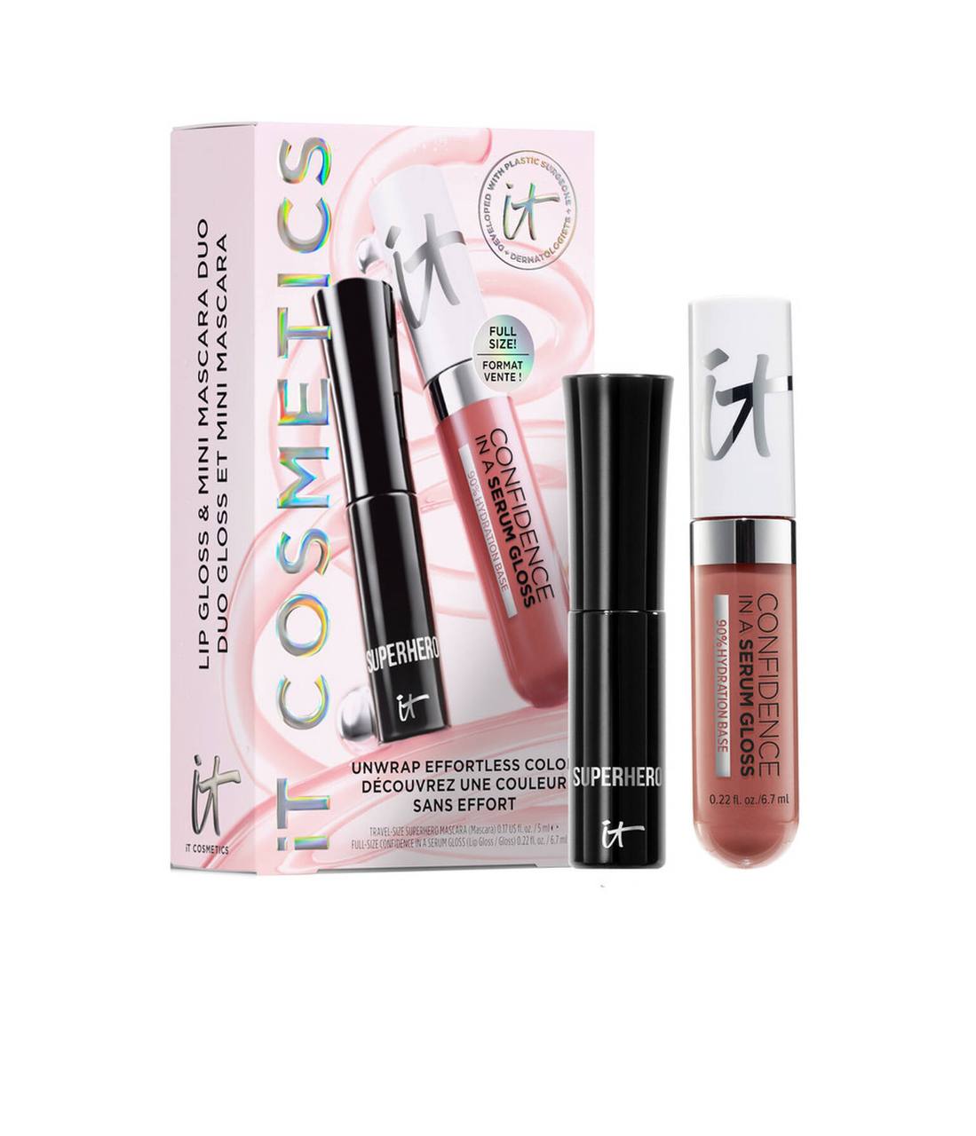 IT Cosmetics Unwrap Effortless Color Mascara + Lip Gloss set