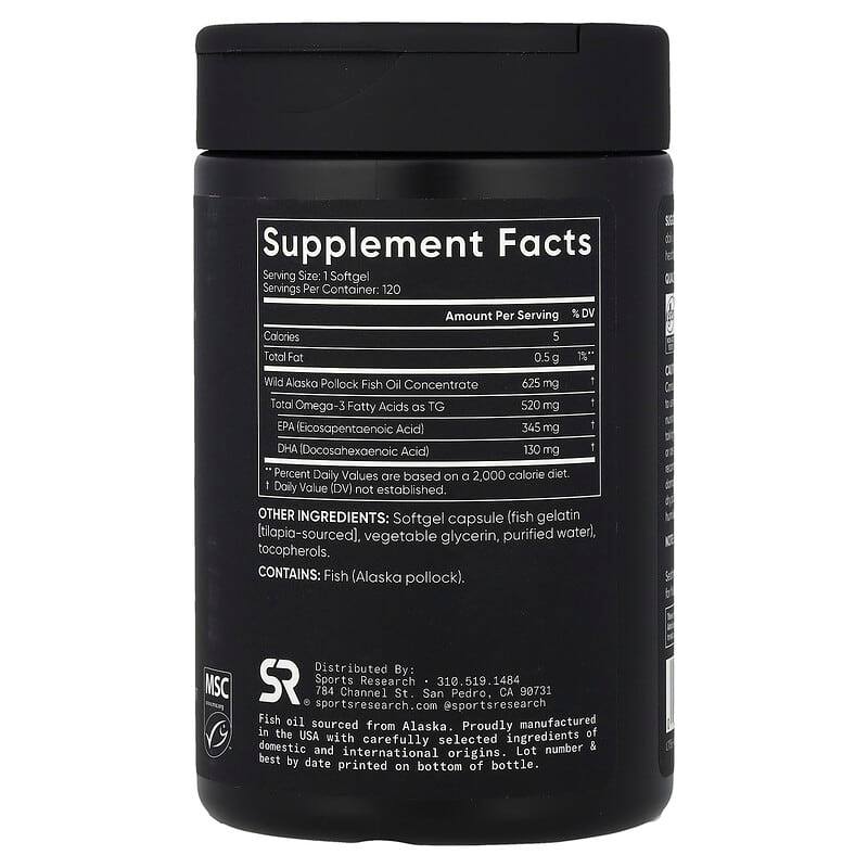 Sports Research Alaskan Omega-3 Fish Oil Mini-Gels 
120 softgels