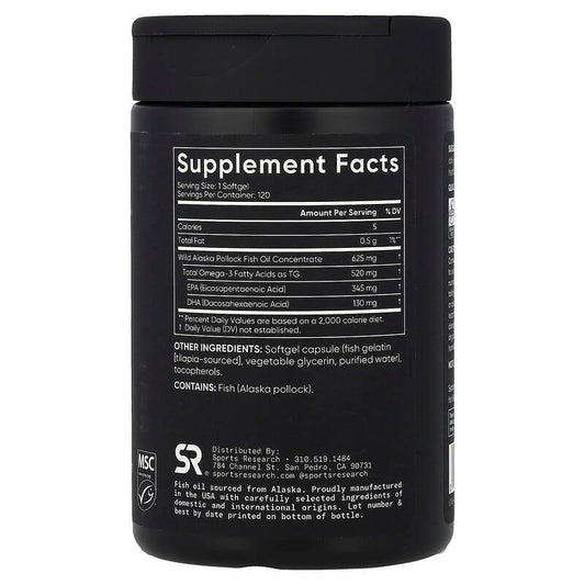 Sports Research Alaskan Omega-3 Fish Oil Mini-Gels 
120 softgels