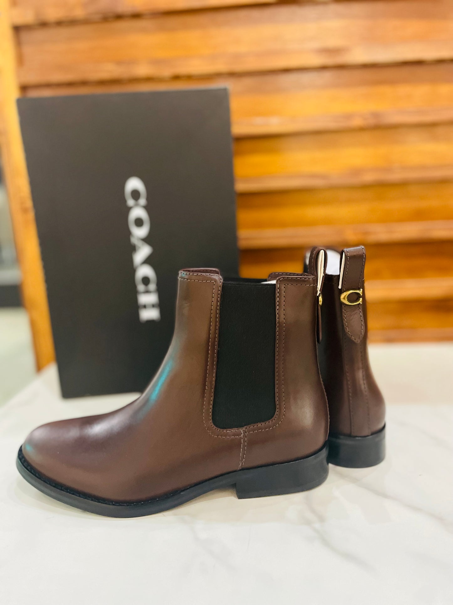 Coach dark brown boots