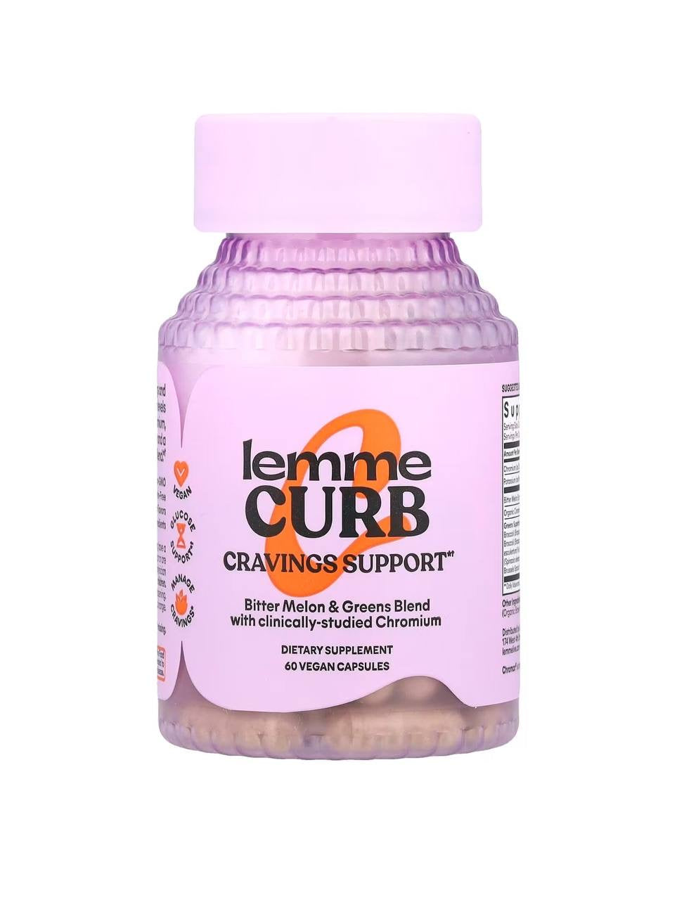 Lemme Curb Cravings Support, a dietary supplement in the form of vegan capsules