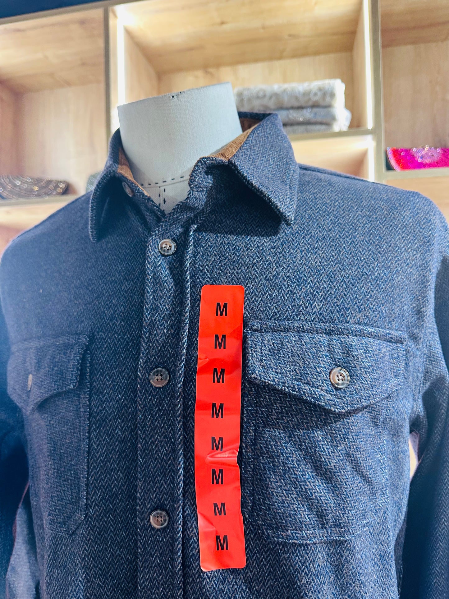 Jachs Men's Wool Blend Sherpa Lined Flannel Shirt Jacket