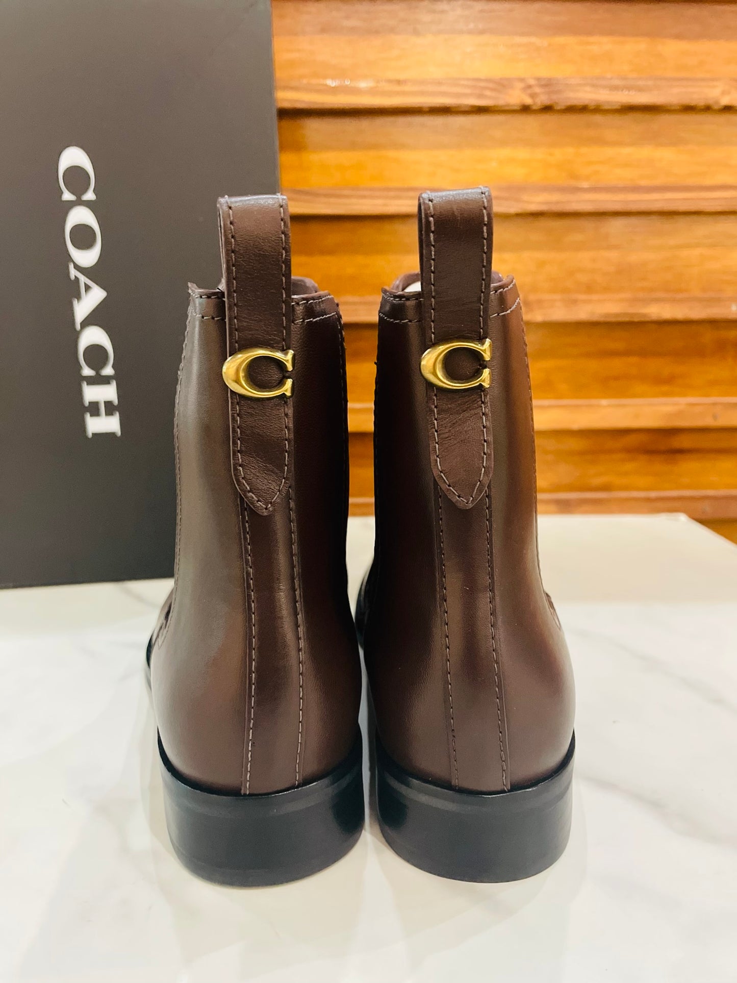 Coach dark brown boots