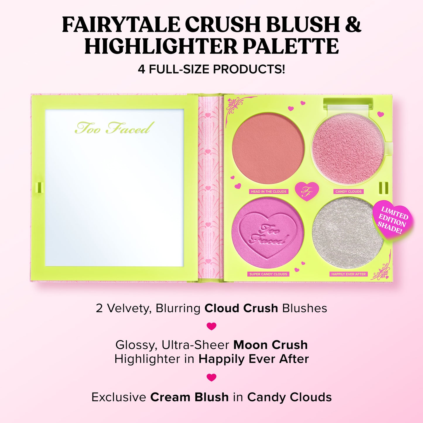 Too Faced Fairytale Crush Limited-Edition Blush & Highlighter Palette