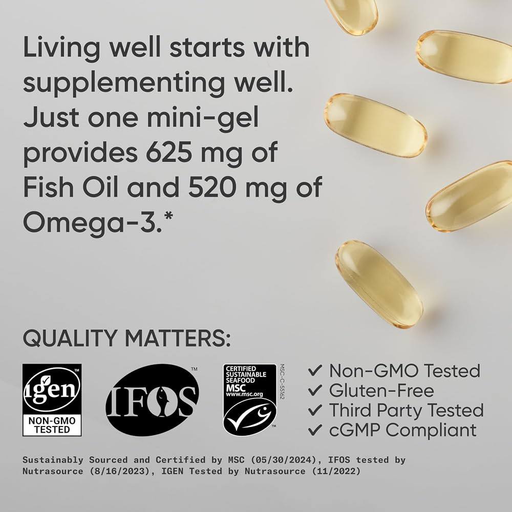 Sports Research Alaskan Omega-3 Fish Oil Mini-Gels 
120 softgels
